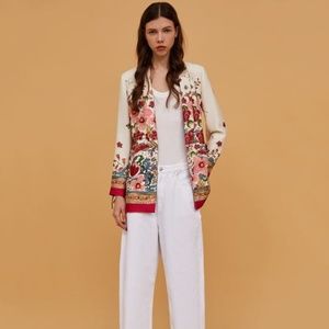Zara Floral Blazer with Belt (New)